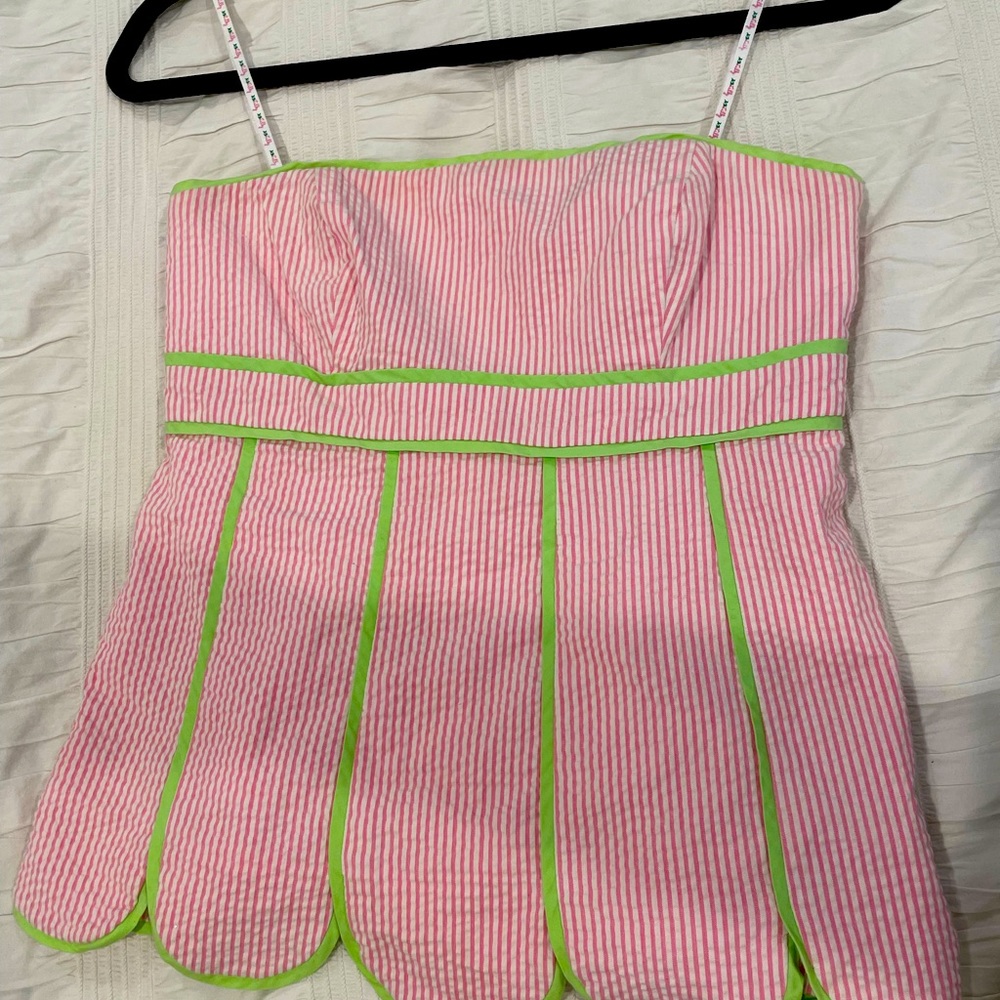 Strapless Lilly Pulitzer Seersucker Top